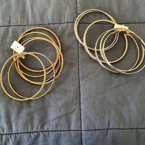 2 sets of silver & gold bangles. Bundled to save on shipping